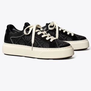 Tory Burch T MONOGRAM LADYBUG SNEAKER INVERTED BLACK/PERFECT BLACK Size 7